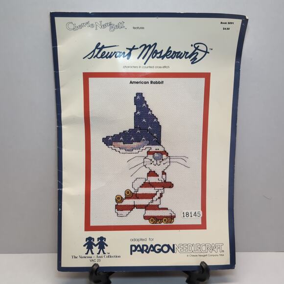 Paragon Stewart Moskowitz American Rabbit Funny Retro Cross Stitch Pattern Book - Picture 1 of 6